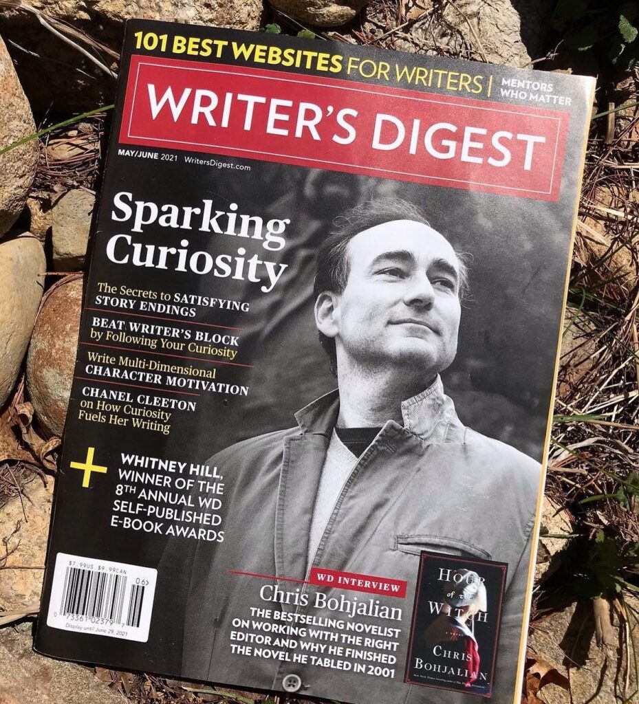 Portrait of author Chris Bohjalian on the cover of Writer's Digest by Aaron Spagnolo of Spagnolo Photography