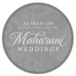 "As Seen on Maharani Weddings" badge