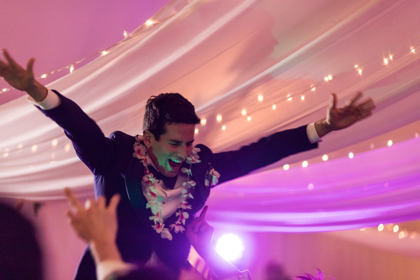 Groom on the dance floor during La Hora Loca at Misselwood Estate wedding