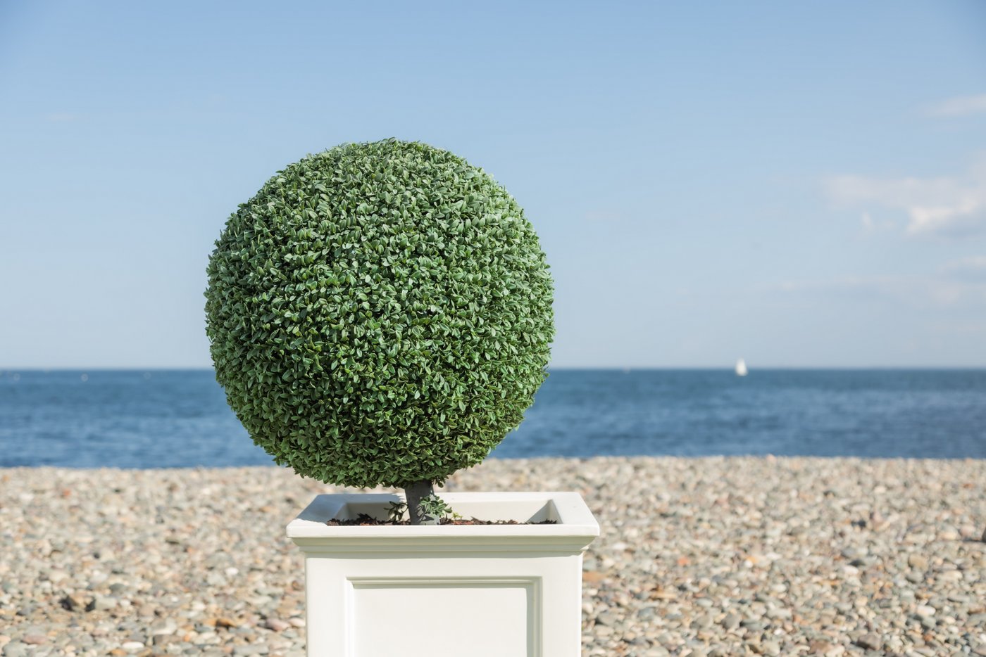 Topiary details at Oceanview of Nahant on a wedding day