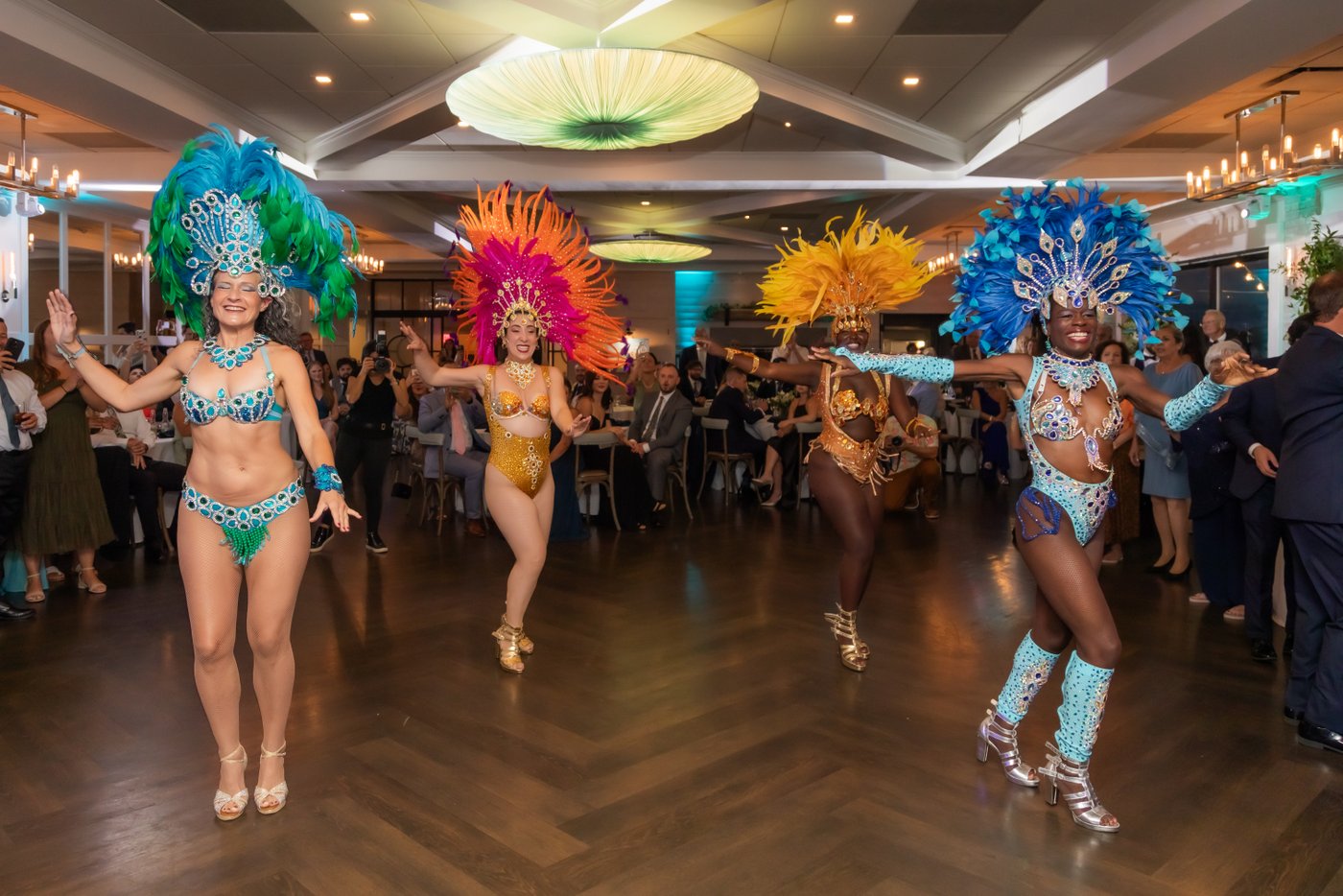 The Sambaviva samba dancers performing at the wedding