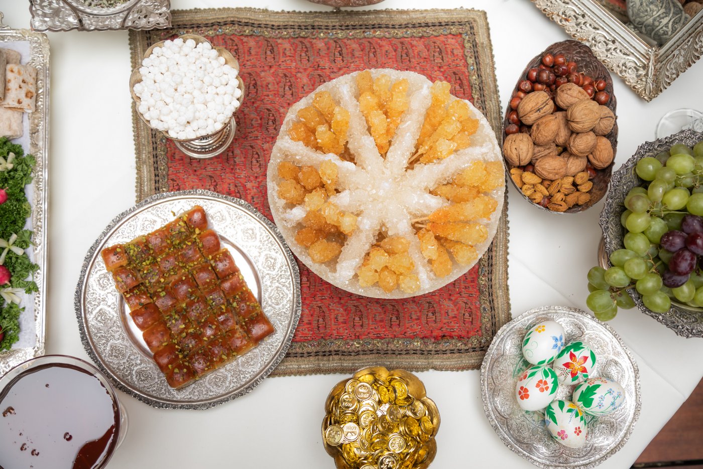 Persian sofreh aghd table at SRV Boston.