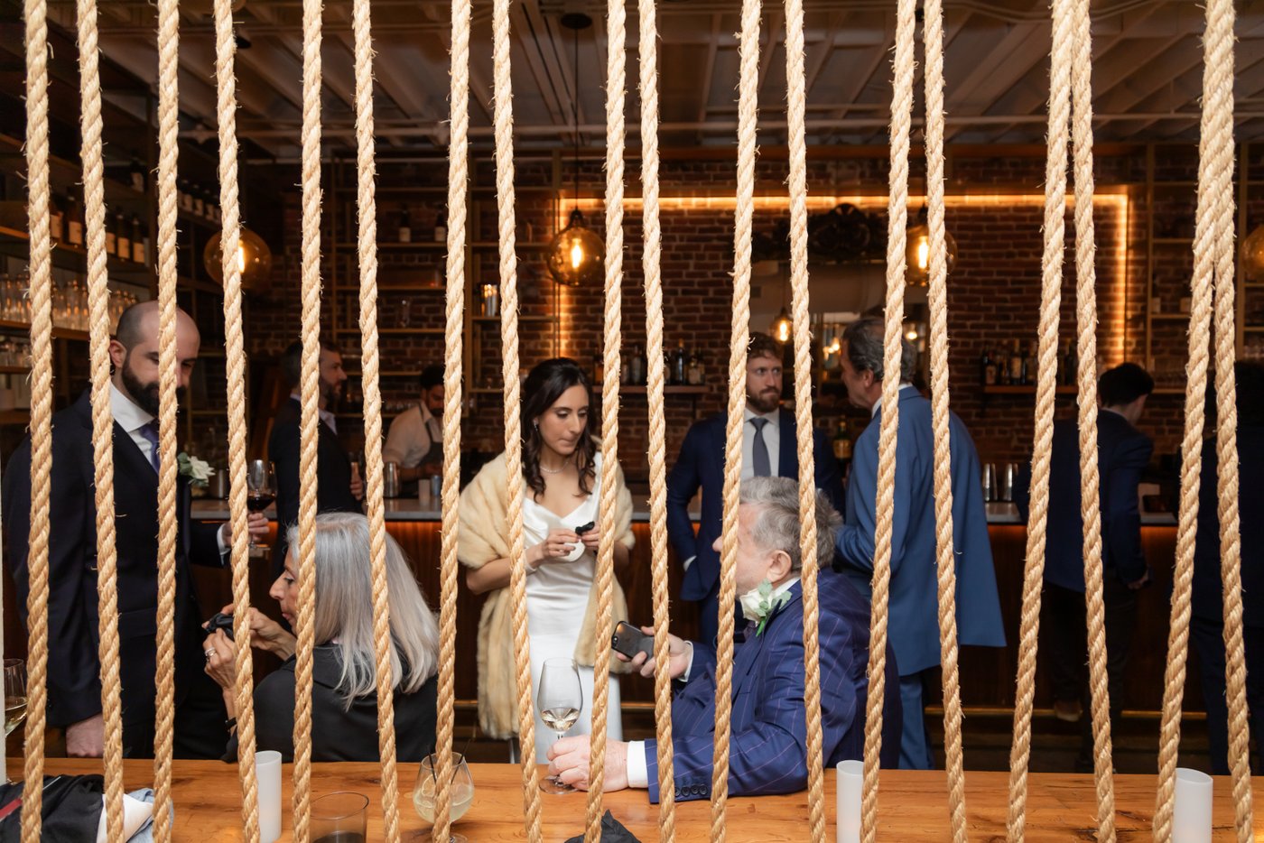 A creatively photographed scene from the wedding reception.