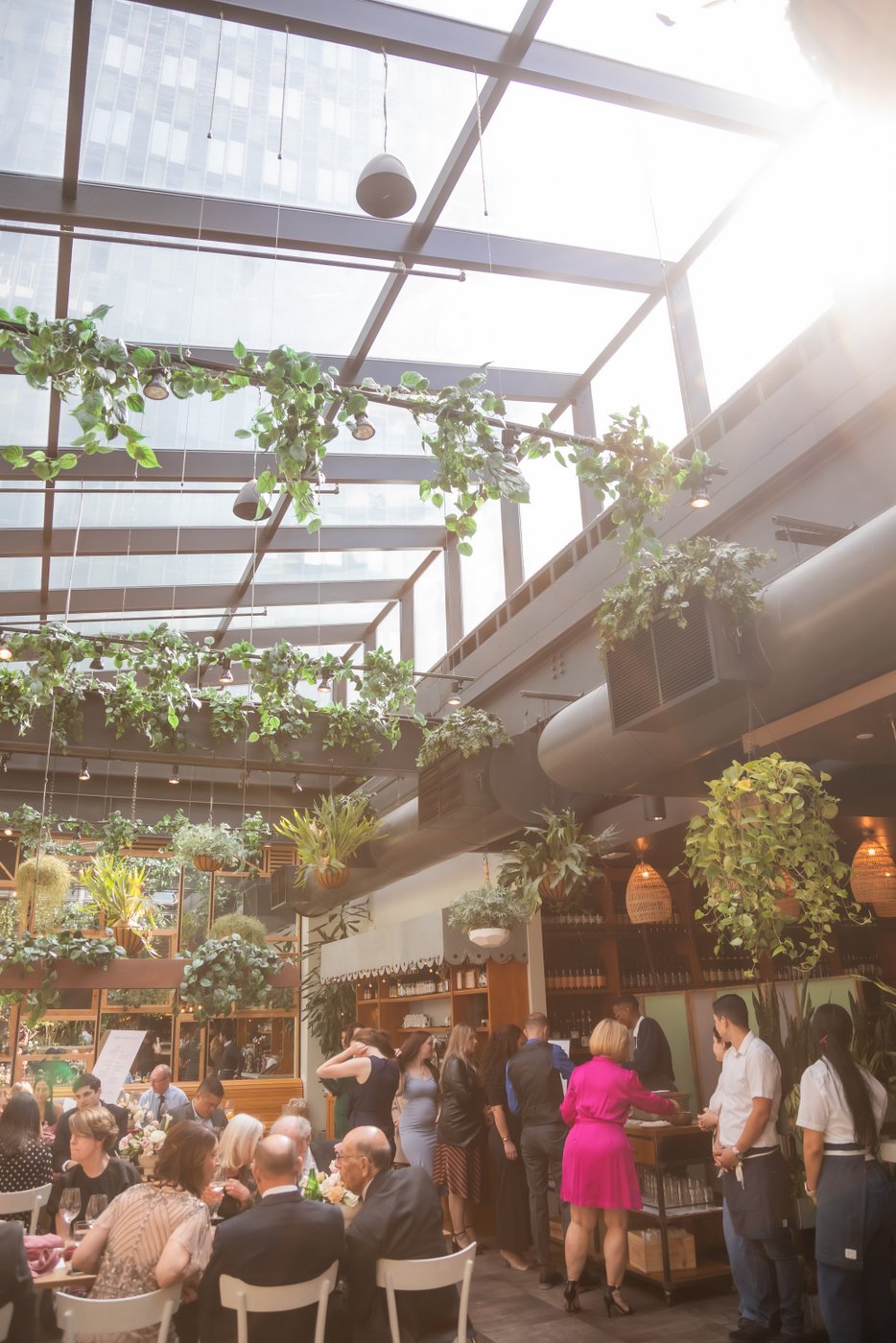 Guests lining up at the gelato bar at a Terra Boston wedding